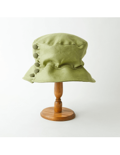 英国 ジェーン リネンキャップ ( サファリグリーン)