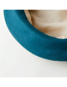 英国 ジェーン リネンキャップ ( ナチュラル/ティール) 2