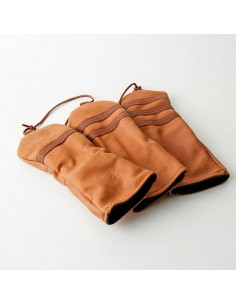 ハンドメイドレザーヘッドカバー3本セット (タン...